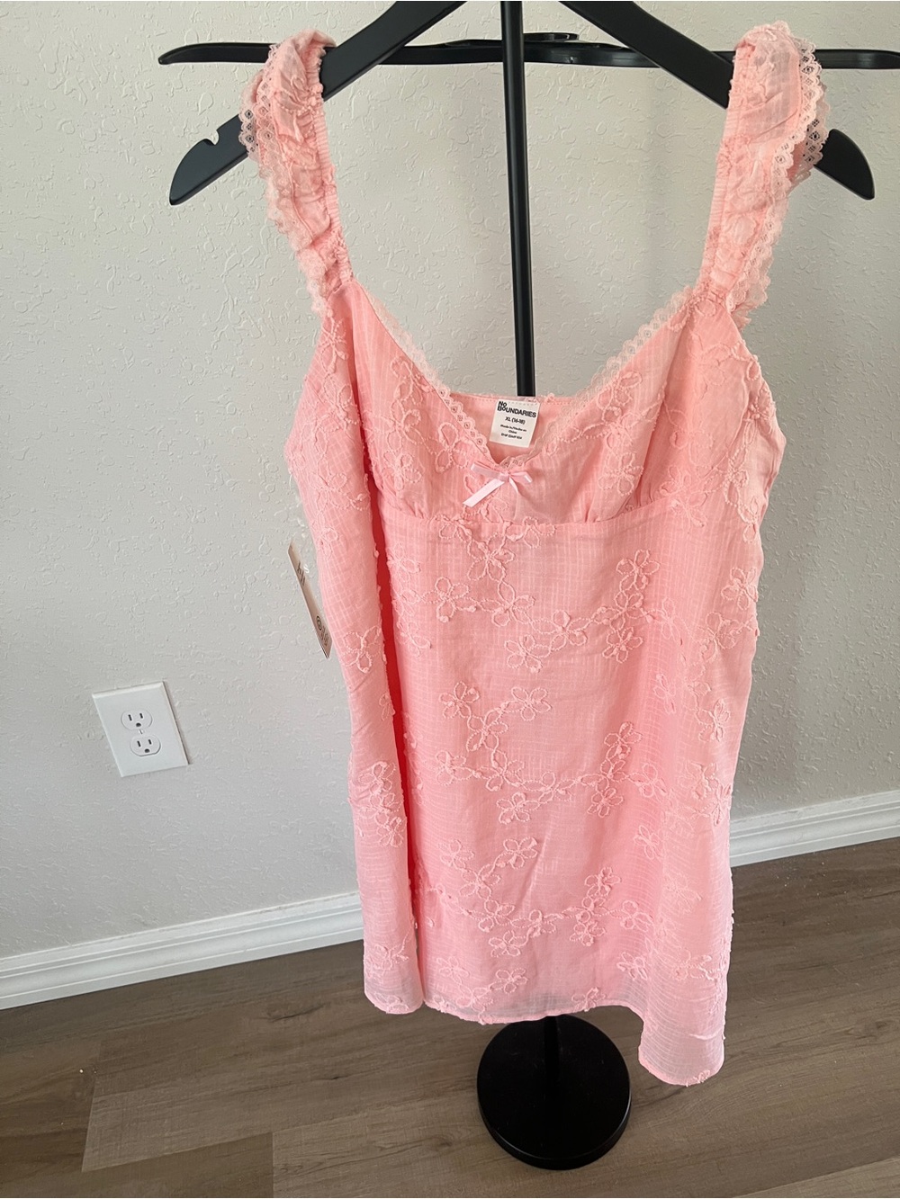No Boundaries Pink Lace Trim Slip Dress XL